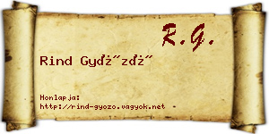 Rind Győző névjegykártya